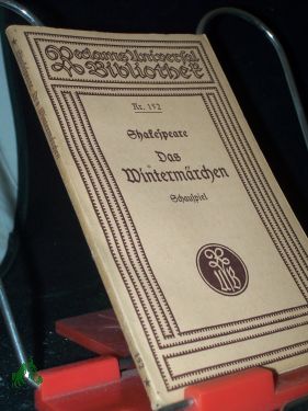 Imagen del vendedor de Das Wintermrchen : Schauspiel in 5 Akten / von William Shakespeare. Deutsch von Dorothea Tieck a la venta por Antiquariat Artemis Lorenz & Lorenz GbR