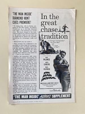 Imagen del vendedor de The Man Inside Advertising Supplement 1958 Jack Palance, Anita Ekberg, Nigel Patrick a la venta por AcornBooksNH