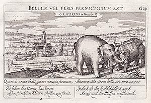 Imagen del vendedor de S. Laurens in Franckr." - Laurens / Beziers / Herault / Occitanie / France / Frankreich / Elefant elephant Nashorn rhino a la venta por Antiquariat Steffen Vlkel GmbH