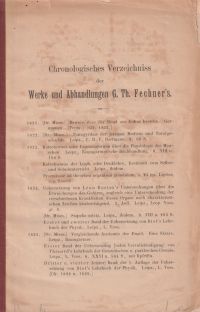 Seller image for Chronologisches Verzeichniss der Werke und Abhandlungen G. Th. Fechners. for sale by Bcher Eule