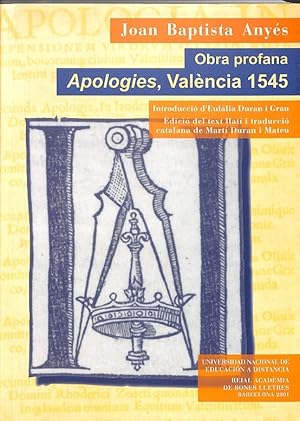 Imagen del vendedor de JOAN BAPTISTA ANYS OBRA PROFANA APOLOGIES, VALNCIA 1545 (CATALN). a la venta por Librera Smile Books