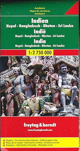 Autokarten, Indien - Nepal - Bangladesch - Bhutan - Sri Lanka - Maßstab 1:2.750.000