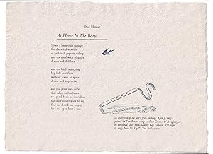 At Home In The Body [Broadside]