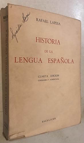 Bild des Verkufers fr Historia de la Lengua Espanola zum Verkauf von Once Upon A Time