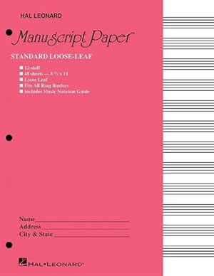 Seller image for Standard Loose Leaf Manuscript Paper (Pink Cover) for sale by Smartbuy