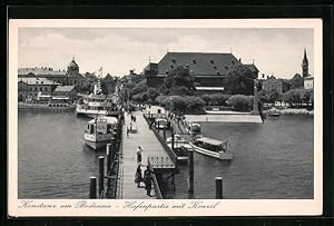 Bild des Verkufers fr Ansichtskarte Konstanz am Bodensee, Hafenpartie mit Konzil zum Verkauf von Bartko-Reher