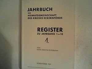 Imagen del vendedor de Register zu Jahrgang 1 - 10 : Jahrbuch der Heimatgemeinschaft des Kreises Eckernfrde 1957 a la venta por ANTIQUARIAT FRDEBUCH Inh.Michael Simon