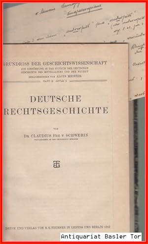 Image du vendeur pour Deutsche Rechtsgeschichte. mis en vente par Antiquariat Basler Tor