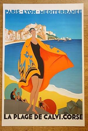 CALVI CORSE ROGER BRODERS affiche art originale ROULEE 1989 lithographie