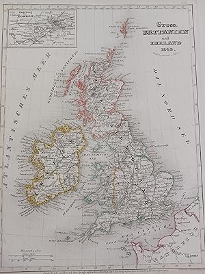 Imagen del vendedor de GRANDE BRETAGNE ROYAUME UNI U.K 1849 CARTE COULEURS MAP MEYER Z24 a la venta por Librairie RAIMOND