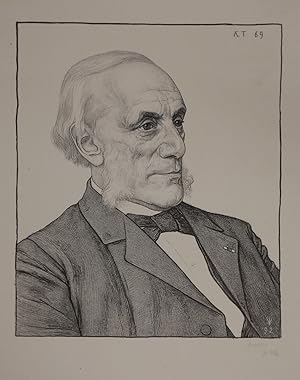 Bild des Verkufers fr Jan Willem Reinier Tilanus (1823 - 1914). Portrait. Original-Lithographie, mit Monogramm in der Platte und rechts unten mit Bleistift signiert und als Probedruck bezeichnet. zum Verkauf von Antiquariat  Braun