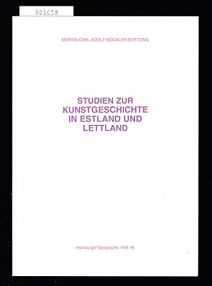 Bild des Verkufers fr Studien zur Kunstgeschichte in Estland und Lettland. [Dr. Gnter Krger gewidmet zum 80. Geburtstag.] zum Verkauf von Hatt Rare Books ILAB & CINOA