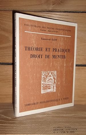 Immagine del venditore per THEORIE ET PRATIQUE - DROIT DE MENTIR venduto da Planet's books