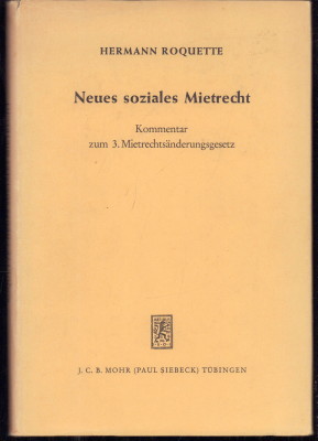 Seller image for Neues soziales Mietrecht. Kommentar zum 3. Mietrechtsnderungsgesetz. for sale by Antiquariat Jenischek
