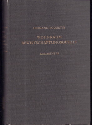 Bild des Verkufers fr Das Wohnraumbewirtschaftungsgesetz. Kommentar. zum Verkauf von Antiquariat Jenischek