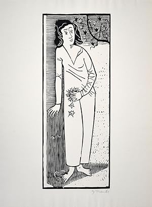 Schlangenbiß. [1947/48]. [Signierter Original-Holzschnitt / signed original woodcut].