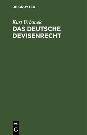 Seller image for Das deutsche Devisenrecht (German Edition) [Hardcover ] for sale by booksXpress