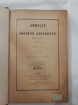 Les coquilles marines des Cotes de Corse [in "Annales de la Société Linnéenne de Lyon. Aneée 1900...
