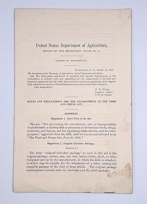 [FDA] [FOOD SAFETY] Rules and Regulations for the Enforcement of the Food and Drugs Act Letter of...