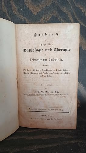 Handbuch der speziellen Pathologie und Therapie für Thierärzte und Landwirthe. Oder: Die Kunst, d...