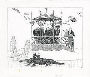 [Original Art for SIGNALS Limited Edition Edward Gorey LITHOGRAPH #4 (Gazebo)]