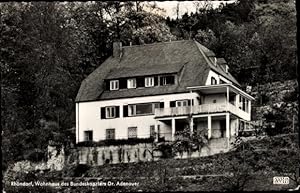 Bild des Verkufers fr Ansichtskarte / Postkarte Rhndorf Bad Honnef am Rhein, Bundeskanzler Konrad Adenauer, Wohnhaus zum Verkauf von akpool GmbH