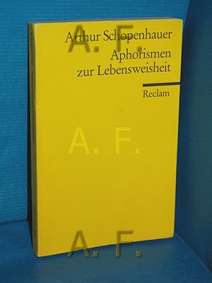 Bild des Verkufers fr Aphorismen zur Lebensweisheit Hrsg. u. mit e. Vorw. von Arthur Hbscher / Universal-Bibliothek , Nr. 5002/5003/5003a zum Verkauf von Antiquarische Fundgrube e.U.