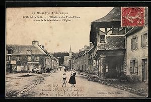 Carte postale La Chéze, L`Hotellerie des Trois-Pilliers, L`Eglise