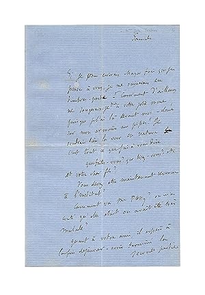 Image du vendeur pour Admirable lettre de Flaubert, alors en pleine rdaction de L ducation sentimentale mis en vente par Le Manuscrit Franais