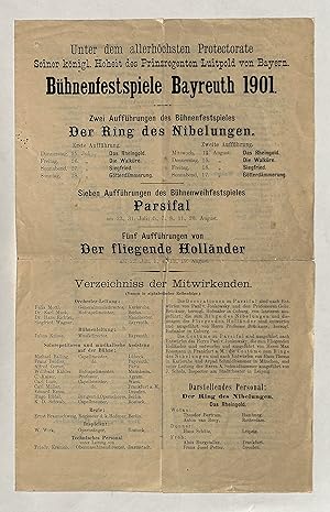 "Bühnenfestspiele Bayreuth 1901." [Programmzettel].