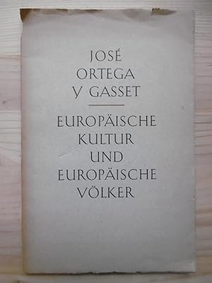 Bild des Verk�ufers f�r Europ�ische Kultur und europ�ische V�lker. zum Verkauf von Antiquariat Steinwedel