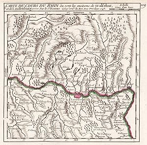 "I. Carte du Cours du Rhin ou sont les environs de Waltshut, et de Laufenburg" - Rhein / Rheinlau...