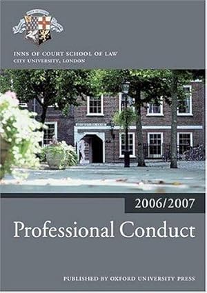 Imagen del vendedor de Professional Conduct 2006-07 (Bar Manuals) a la venta por WeBuyBooks