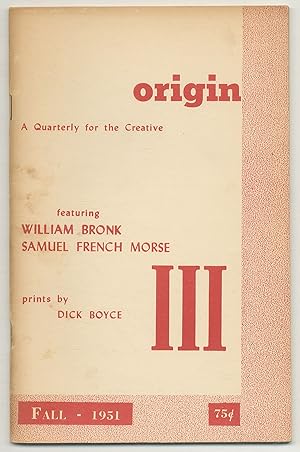 Seller image for Origin III: A Quarterly for the Creative - Fall, 1951 for sale by Between the Covers-Rare Books, Inc. ABAA