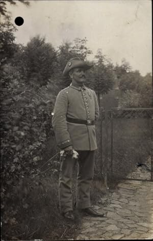 Foto Ansichtskarte / Postkarte Soldat der Schutztruppe für Deutsch Südwest Afrika in Uniform