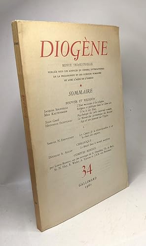 Diogène - Revue trimestrielle - N°34 - 1961 --- Pouvoir et Religion