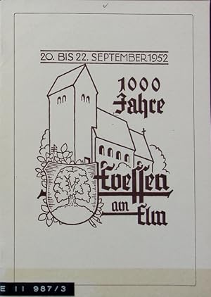 Bild des Verkufers fr 1000 Jahre Evessen am Elm : 20. bis 22. September 1952. zum Verkauf von Antiquariat Bookfarm