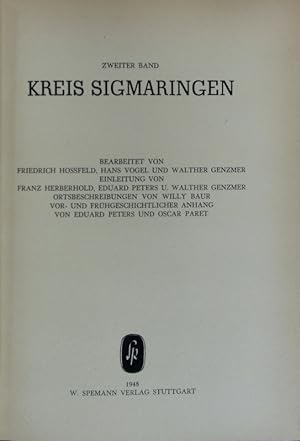 Die Kunstdenkmäler Hohenzollerns ; Bd. 2: Kreis Sigmaringen.