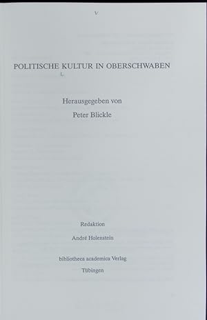 Seller image for Politische Kultur in Oberschwaben. for sale by Antiquariat Bookfarm