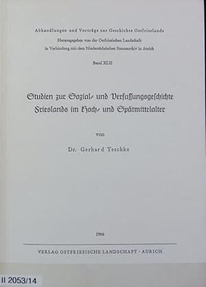 Seller image for Studien zur Sozial- und Verfassungsgeschichte Frieslands im Hoch- und Sptmittelalter. Abhandlungen und Vortrge zur Geschichte Ostfrieslands ; 42. for sale by Antiquariat Bookfarm