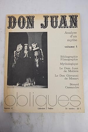 Image du vendeur pour Don Juan. Obliques Numro 4 mis en vente par Librairie du Levant