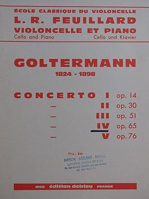 Seller image for GOLTERMANN George Concerto No 4 1er Mouvement Violoncelle Piano for sale by partitions-anciennes