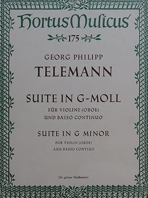Seller image for TELEMANN G. P. Suite G moll Suite G minor Piano Violon Basse 1961 for sale by partitions-anciennes