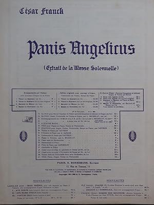 Seller image for FRANCK Csar Panis Angelicus Chant Orgue 1903 for sale by partitions-anciennes