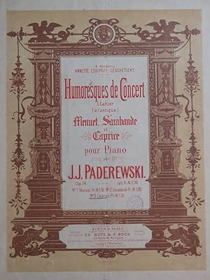 PADEREWSKI J. J. Caprice op 14 Piano 1887