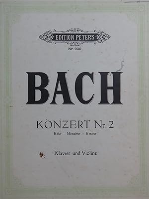 BACH J. S. Konzert No 2 E dur Piano Violon