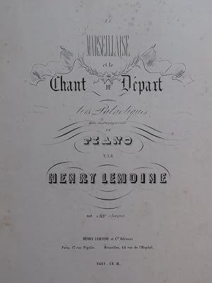 Image du vendeur pour ROUGET DE LISLE La Marseillaise Chant Piano ca1850 mis en vente par partitions-anciennes