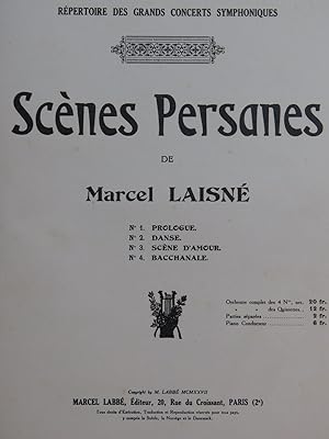 LAISNÉ Marcel Scènes Persanes Piano Violon 1927