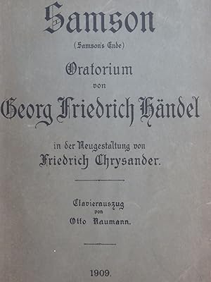 HAENDEL G. F. Samson Oratorio Chant Piano 1909