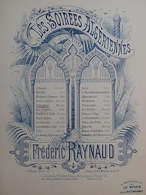 Image du vendeur pour RAYNAUD Frdric Les Soires Algriennes Claudine Piano XIXe mis en vente par partitions-anciennes